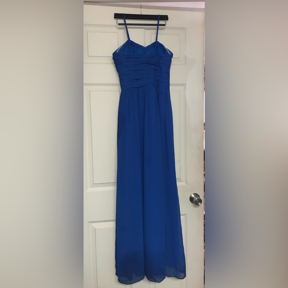 Elegant Long Deep Blue Bill Levkoff Dress - Picture 3 of 6